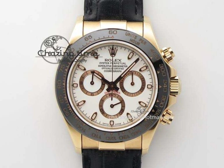 Daytona 116515 JF Best Edition White Dial On Black Leather Strap A7750