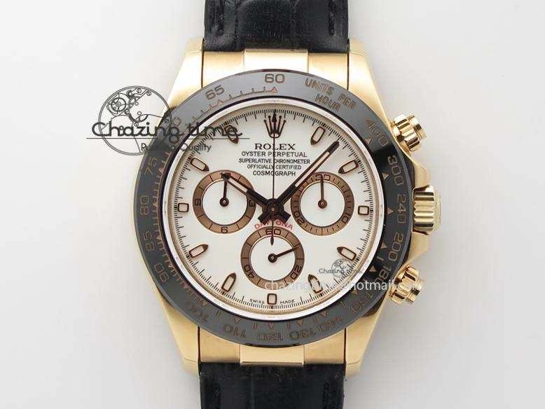 Daytona 116515 JF Best Edition White Dial On Black Leather Strap A7750
