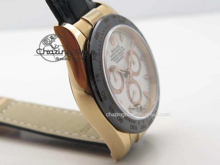 Daytona 116515 JF Best Edition White Dial On Black Leather Strap A7750