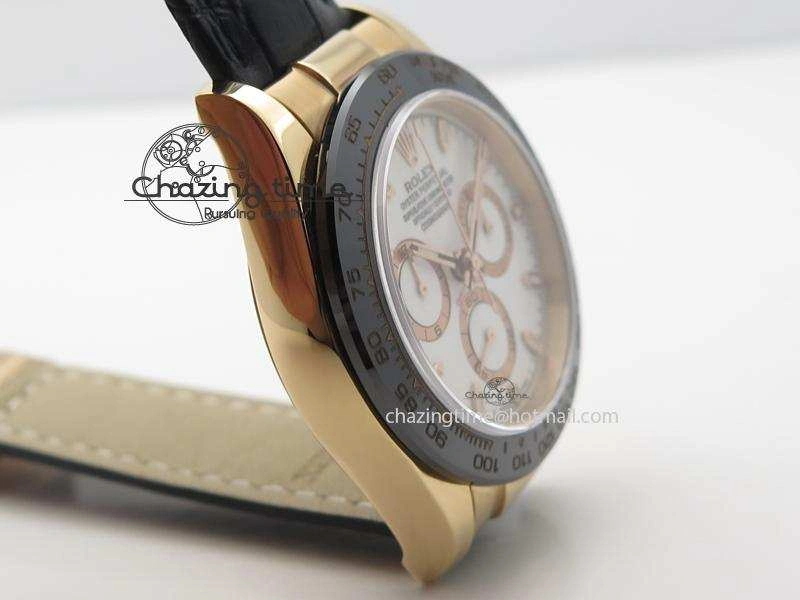 Daytona 116515 JF Best Edition White Dial On Black Leather Strap A7750
