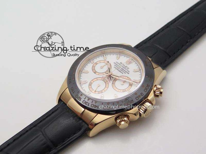 Daytona 116515 JF Best Edition White Dial On Black Leather Strap A7750
