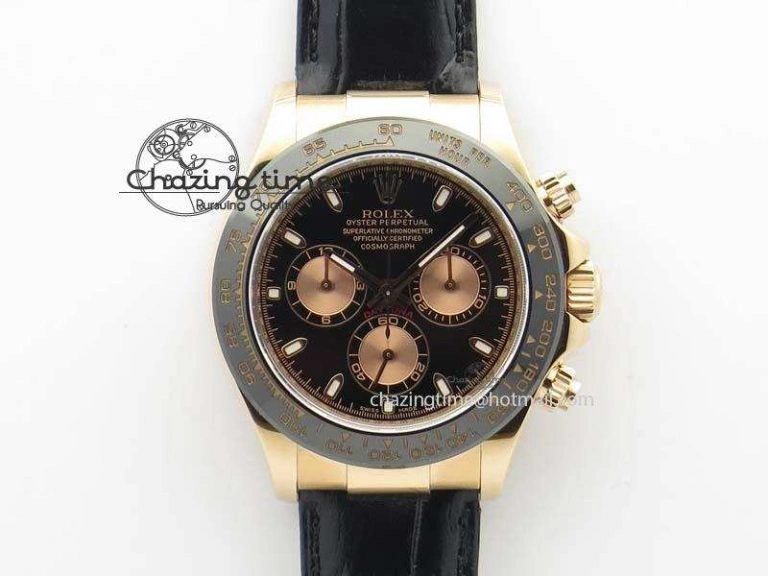 Daytona 116515 Noob 1:1 Best Edition Black RG Dial On Black Leather Strap A7750