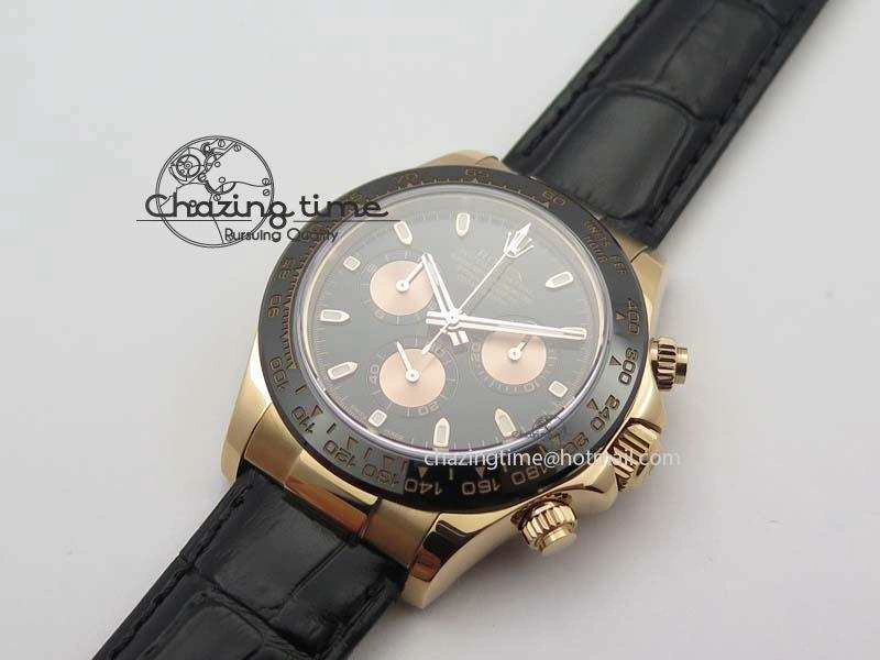 Daytona 116515 Noob 1:1 Best Edition Black RG Dial On Black Leather Strap A7750
