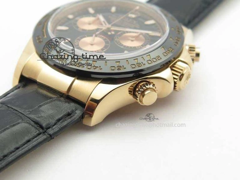Daytona 116515 Noob 1:1 Best Edition Black RG Dial On Black Leather Strap A7750