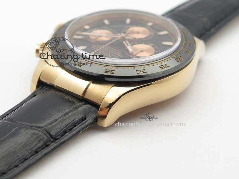 Daytona 116515 Noob 1:1 Best Edition Black RG Dial On Black Leather Strap A7750