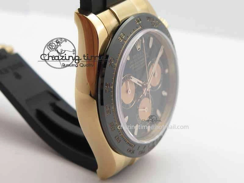 Daytona 116515 Noob 1:1 Best Edition Black RG Dial On Black Rubber Strap A7750 (Free Extra Strap)