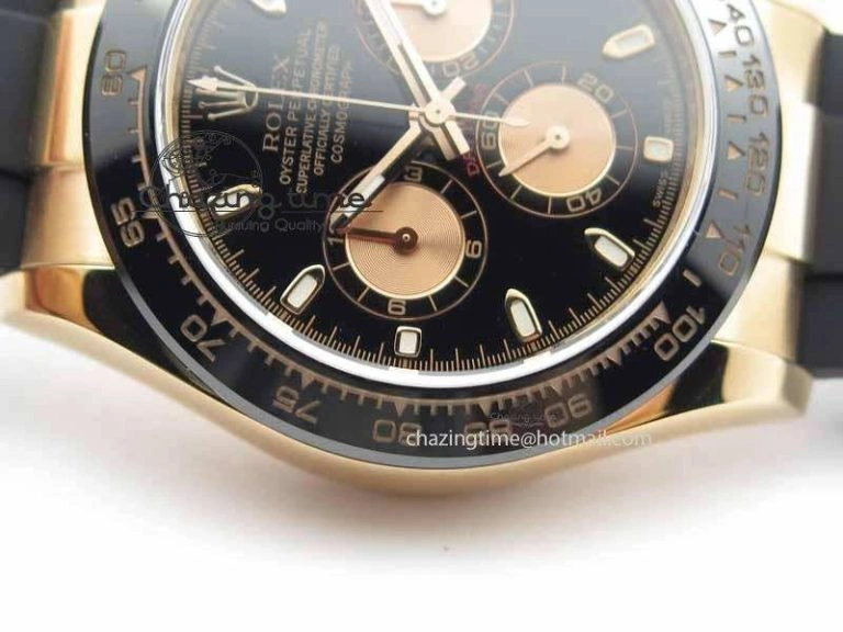 Daytona 116515 Noob 1:1 Best Edition Black RG Dial On Black Rubber Strap A7750 (Free Extra Strap)