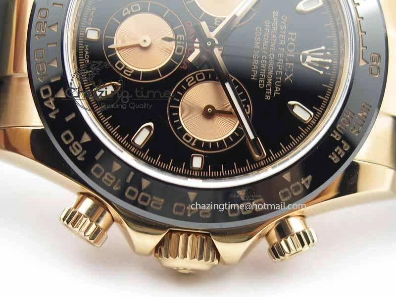 Daytona 116515 Noob 1:1 Best Edition Black RG Dial On Black Rubber Strap A7750 (Free Extra Strap)