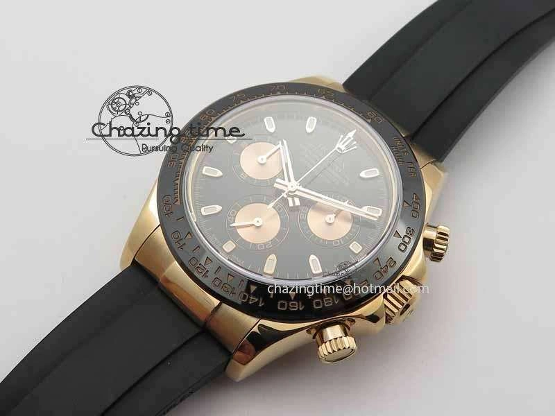 Daytona 116515 Noob 1:1 Best Edition Black RG Dial On Black Rubber Strap A7750 (Free Extra Strap)