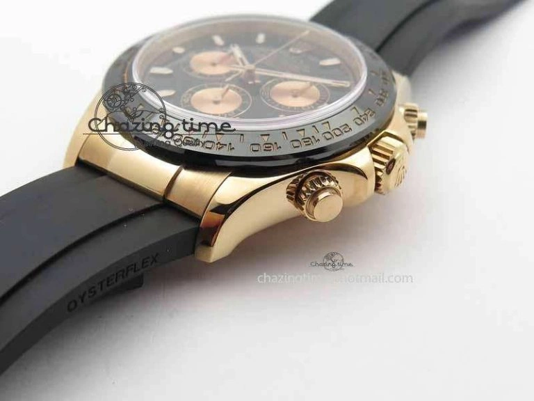 Daytona 116515 Noob 1:1 Best Edition Black RG Dial On Black Rubber Strap A7750 (Free Extra Strap)