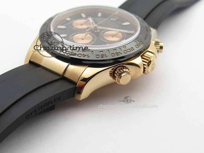 Daytona 116515 Noob 1:1 Best Edition Black RG Dial On Black Rubber Strap A7750 (Free Extra Strap)