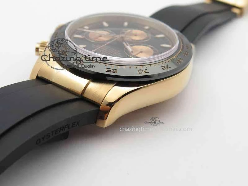 Daytona 116515 Noob 1:1 Best Edition Black RG Dial On Black Rubber Strap A7750 (Free Extra Strap)