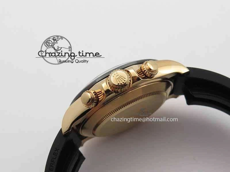 Daytona 116515 Noob 1:1 Best Edition Black RG Dial On Black Rubber Strap A7750 (Free Extra Strap)
