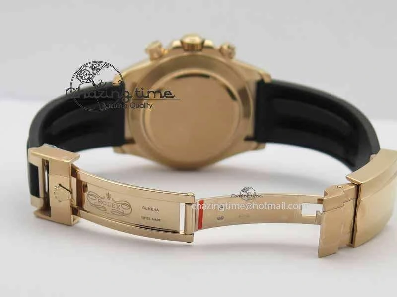 Daytona 116515 Noob 1:1 Best Edition Black RG Dial On Black Rubber Strap A7750 (Free Extra Strap)