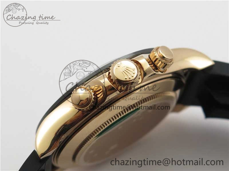 Daytona 116515 Noob 1:1 Best Edition Chocolate Dial Lume Markers on Black Rubber Strap SA4130 (Free Extra Strap) V3