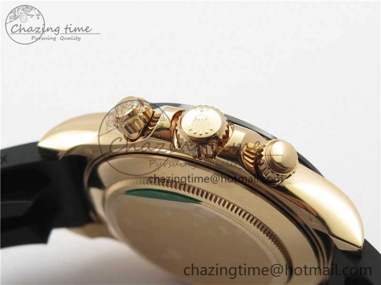 Daytona 116515 Noob 1:1 Best Edition Chocolate Dial Lume Markers on Black Rubber Strap SA4130 (Free Extra Strap) V3