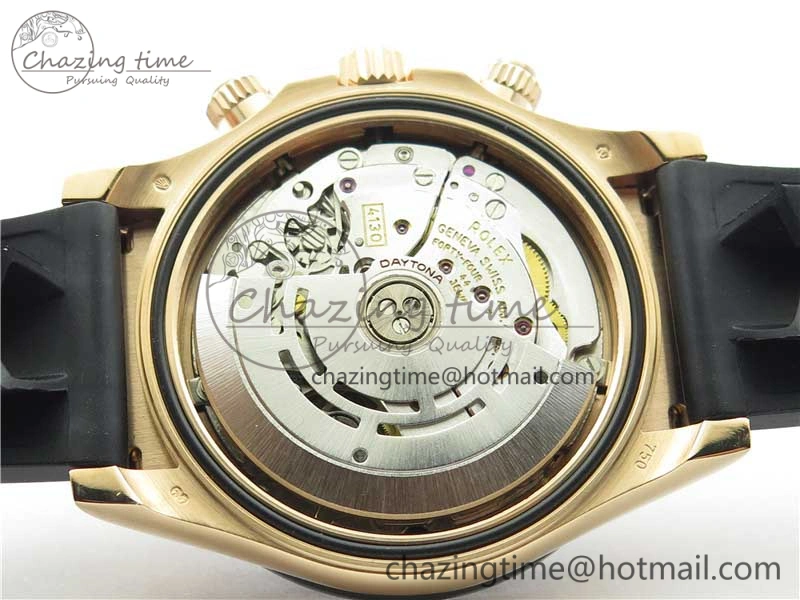 Daytona 116515 Noob 1:1 Best Edition Chocolate Dial Lume Markers on Black Rubber Strap SA4130 (Free Extra Strap) V3