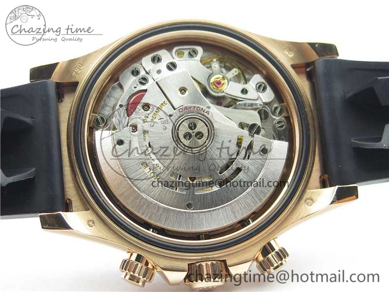 Daytona 116515 Noob 1:1 Best Edition Chocolate Dial Lume Markers on Black Rubber Strap SA4130 (Free Extra Strap) V3