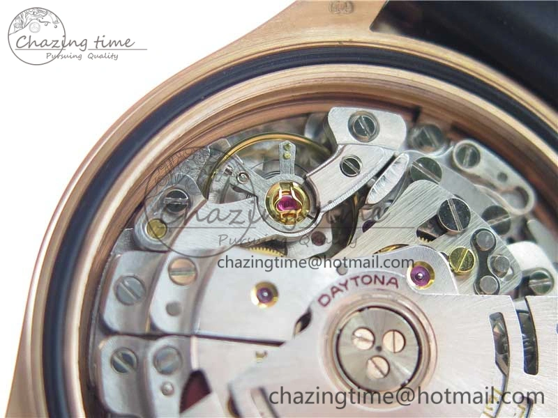 Daytona 116515 Noob 1:1 Best Edition Chocolate Dial Lume Markers on Black Rubber Strap SA4130 (Free Extra Strap) V3