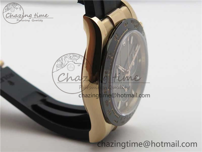 Daytona 116515 Noob 1:1 Best Edition Chocolate Dial Lume Markers on Black Rubber Strap SA4130 (Free Extra Strap) V3