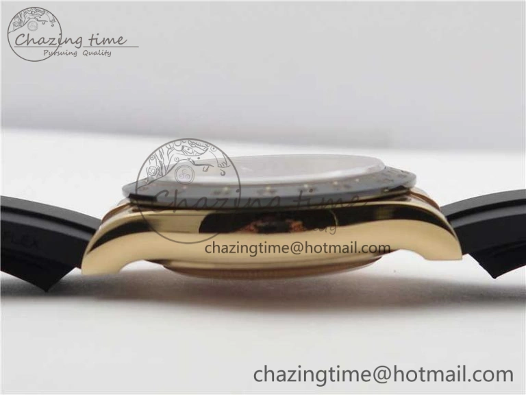 Daytona 116515 Noob 1:1 Best Edition Chocolate Dial Lume Markers on Black Rubber Strap SA4130 (Free Extra Strap) V3
