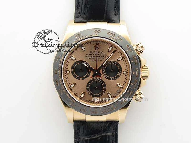 Daytona 116515 Noob 1:1 Best Edition RG Black Dial On Black Leather Strap A7750