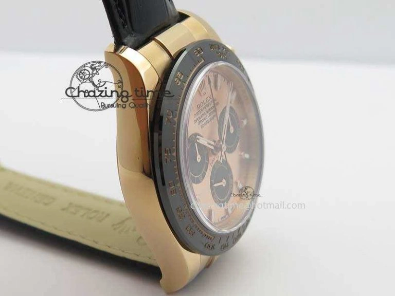 Daytona 116515 Noob 1:1 Best Edition RG Black Dial On Black Leather Strap A7750
