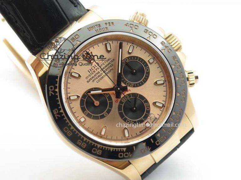 Daytona 116515 Noob 1:1 Best Edition RG Black Dial On Black Leather Strap A7750