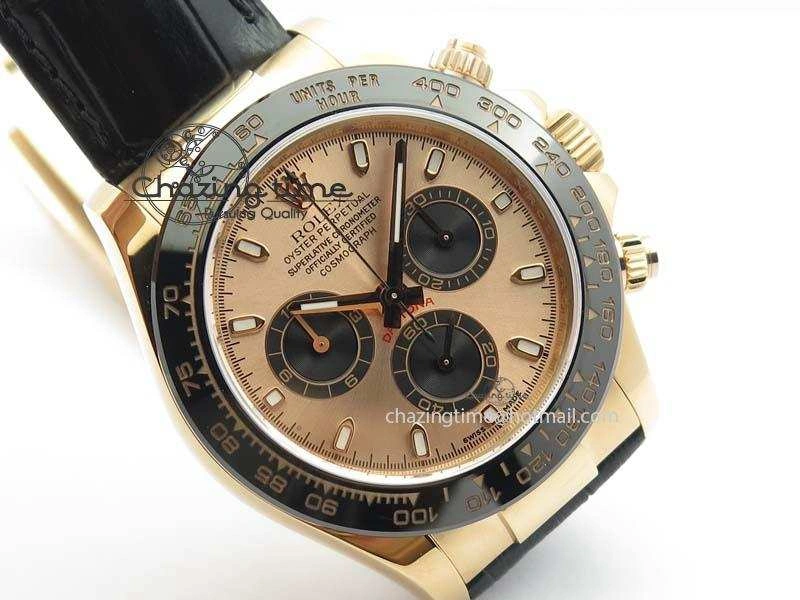 Daytona 116515 Noob 1:1 Best Edition RG Black Dial On Black Leather Strap A7750