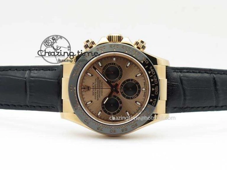 Daytona 116515 Noob 1:1 Best Edition RG Black Dial On Black Leather Strap A7750