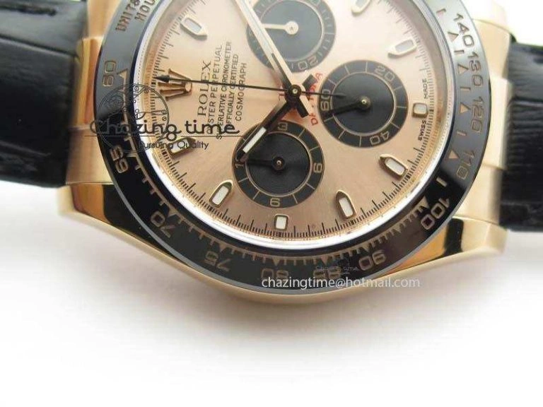Daytona 116515 Noob 1:1 Best Edition RG Black Dial On Black Leather Strap A7750