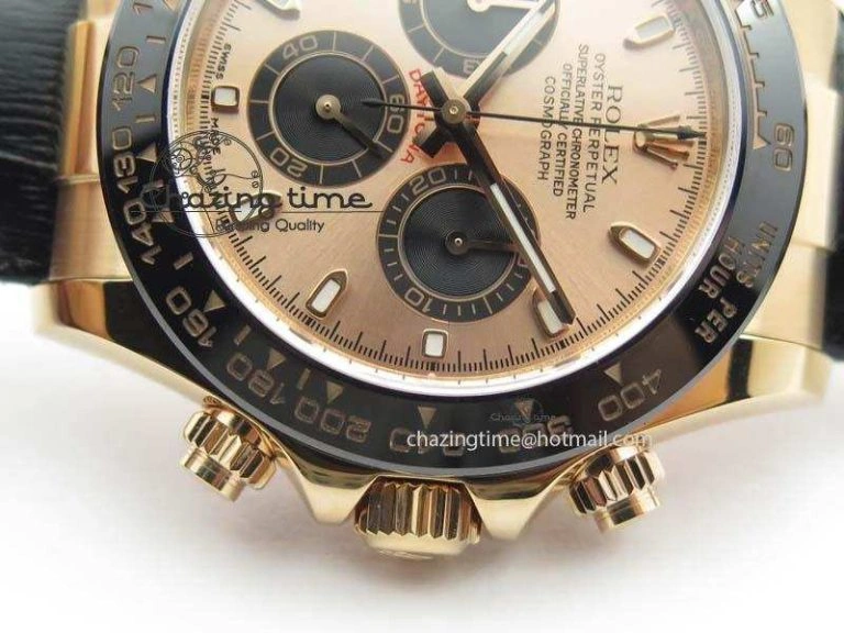 Daytona 116515 Noob 1:1 Best Edition RG Black Dial On Black Leather Strap A7750