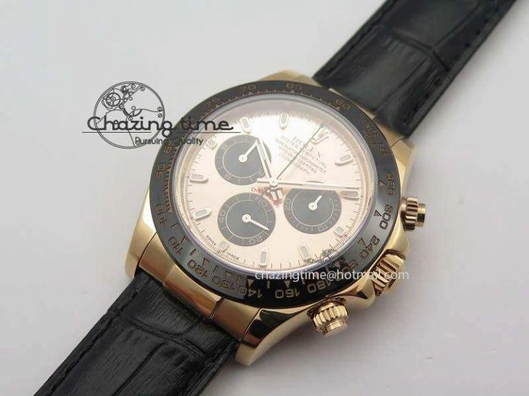 Daytona 116515 Noob 1:1 Best Edition RG Black Dial On Black Leather Strap A7750