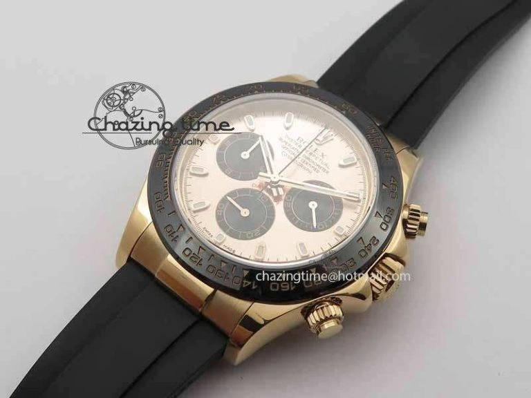 Daytona 116515 Noob 1:1 Best Edition Rose Gold Dial On Black Rubber Strap A7750(Free Extra Strap)