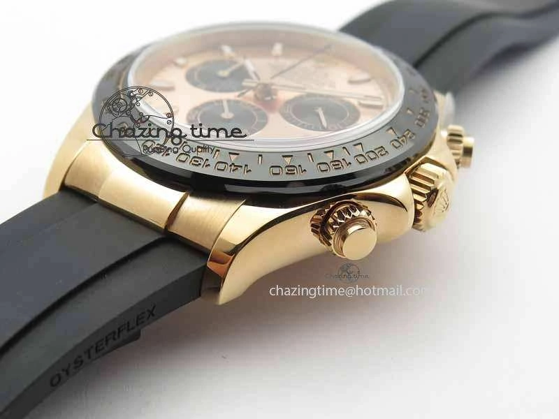 Daytona 116515 Noob 1:1 Best Edition Rose Gold Dial On Black Rubber Strap A7750(Free Extra Strap)