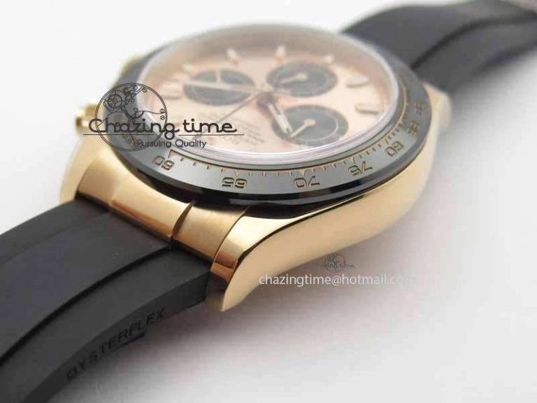 Daytona 116515 Noob 1:1 Best Edition Rose Gold Dial On Black Rubber Strap A7750(Free Extra Strap)