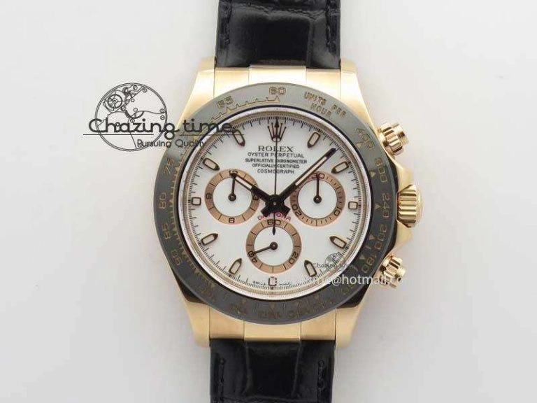 Daytona 116515 Noob 1:1 Best Edition White Dial On Black Leather Strap A7750