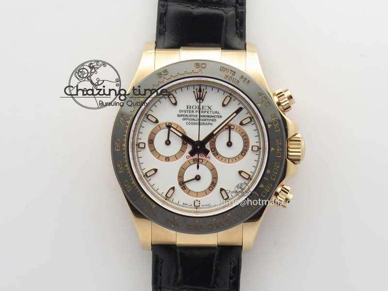 Daytona 116515 Noob 1:1 Best Edition White Dial On Black Leather Strap A7750