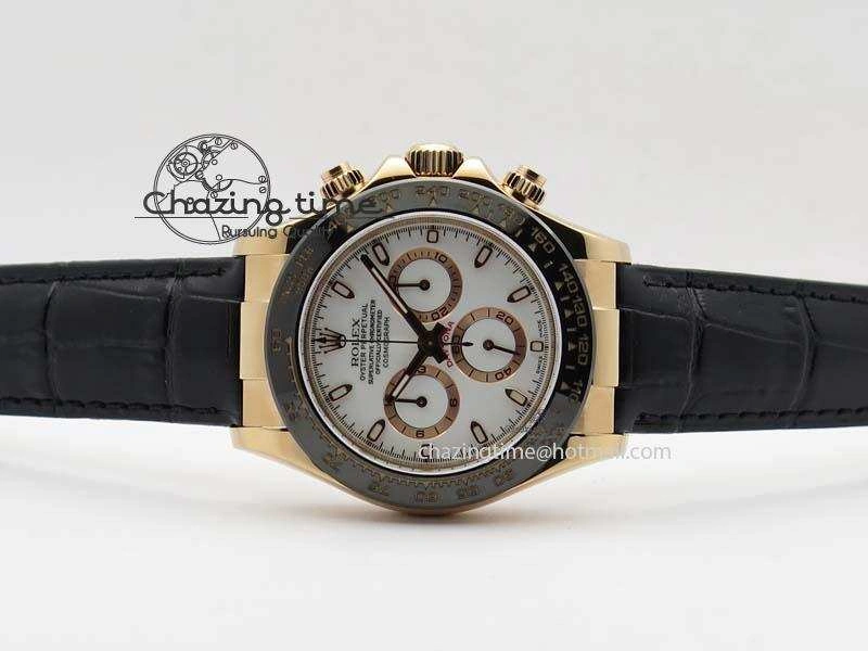 Daytona 116515 Noob 1:1 Best Edition White Dial On Black Leather Strap A7750