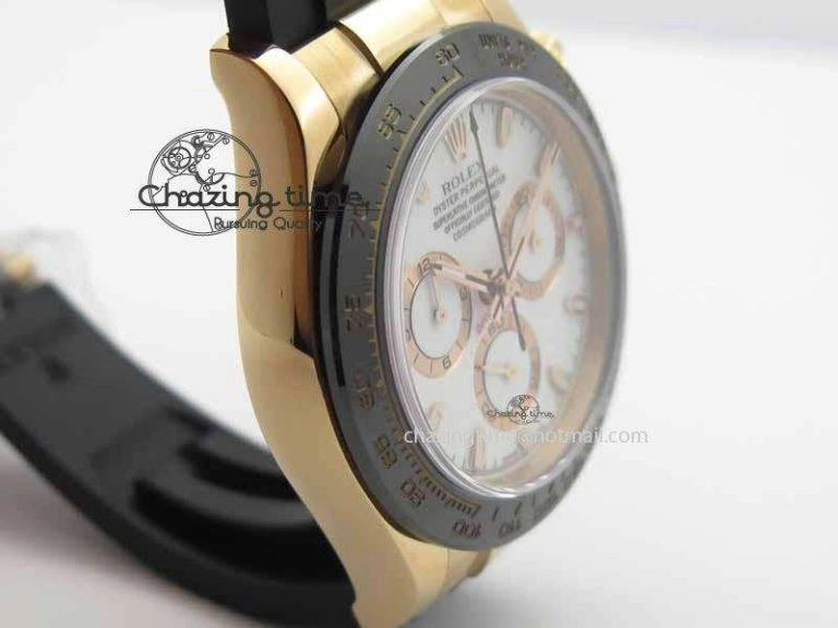 Daytona 116515 Noob 1:1 Best Edition White Dial On Black Rubber Strap A7750 (Free Extra Strap)