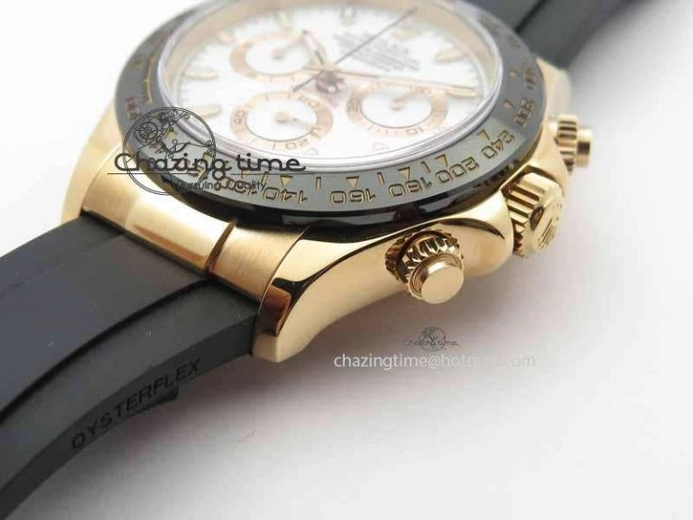 Daytona 116515 Noob 1:1 Best Edition White Dial On Black Rubber Strap A7750 (Free Extra Strap)