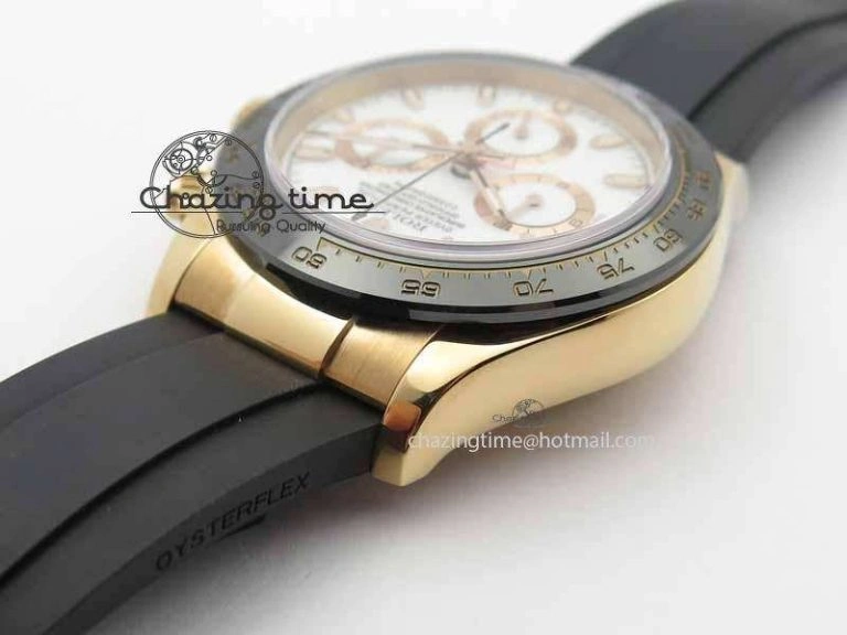 Daytona 116515 Noob 1:1 Best Edition White Dial On Black Rubber Strap A7750 (Free Extra Strap)