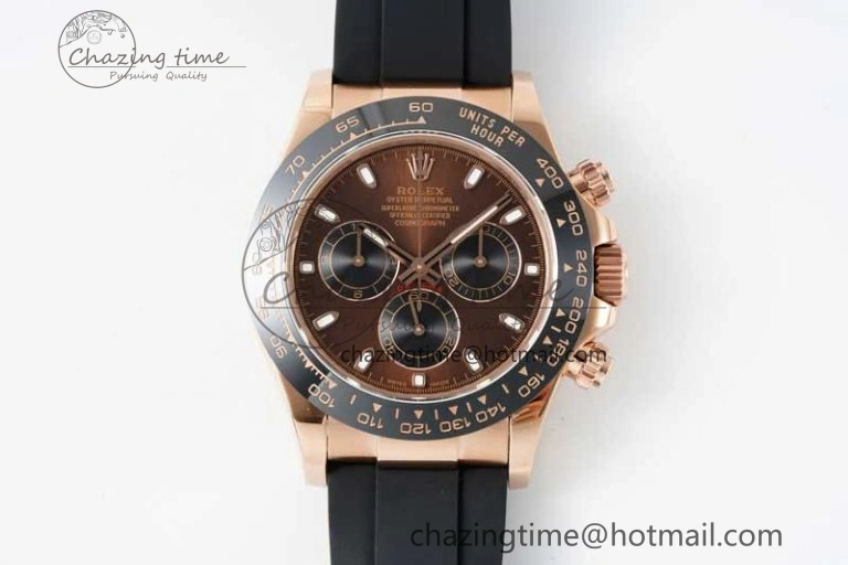 Daytona 116515 QF 1:1 Best Edition Chocolate Dial on Oysterflex Rubber Strap SA4130