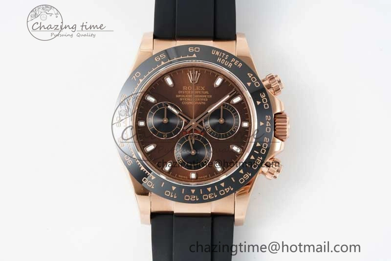 Daytona 116515 QF 1:1 Best Edition Chocolate Dial on Oysterflex Rubber Strap SA4130