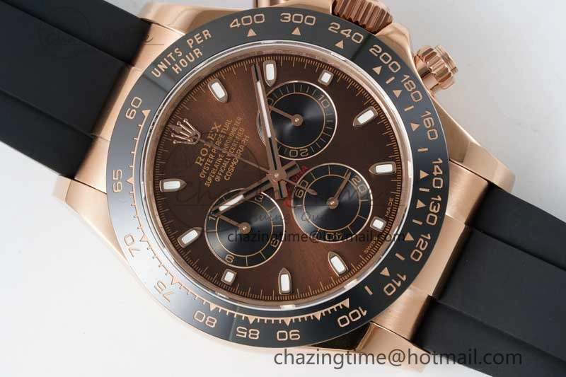 Daytona 116515 QF 1:1 Best Edition Chocolate Dial on Oysterflex Rubber Strap SA4130