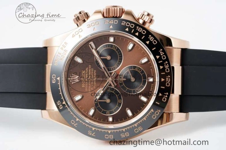 Daytona 116515 QF 1:1 Best Edition Chocolate Dial on Oysterflex Rubber Strap SA4130