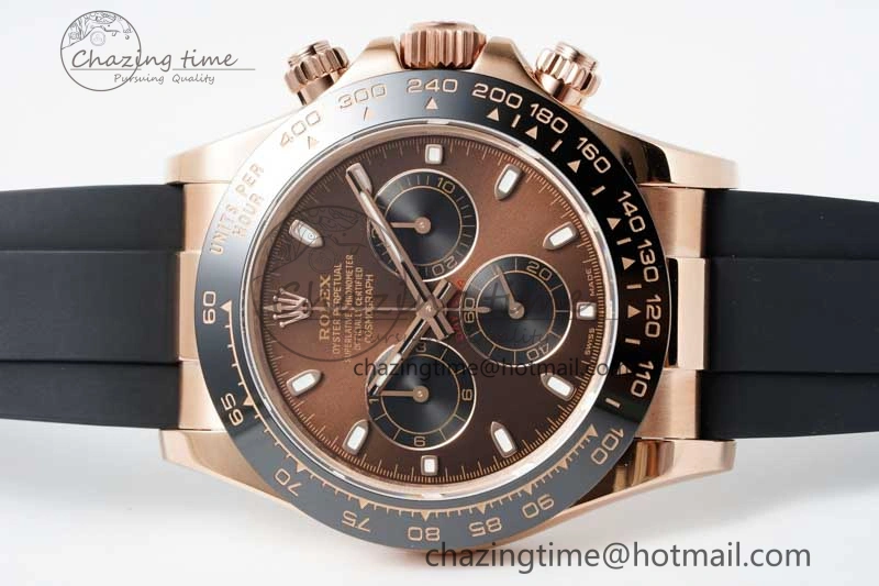 Daytona 116515 QF 1:1 Best Edition Chocolate Dial on Oysterflex Rubber Strap SA4130