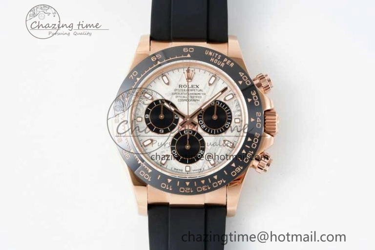 Daytona 116515 QF 1:1 Best Edition Meteorite Dial on Oysterflex Rubber Strap SA4130