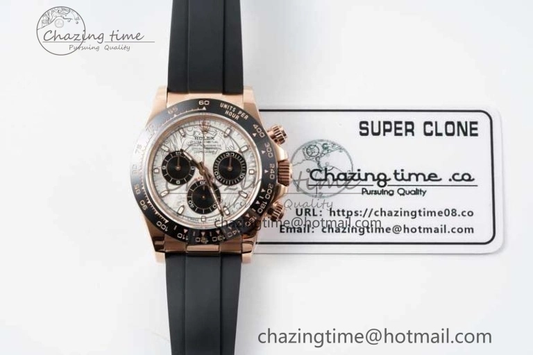 Daytona 116515 QF 1:1 Best Edition Meteorite Dial on Oysterflex Rubber Strap SA4130