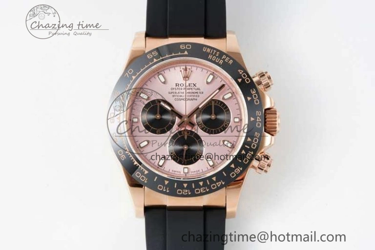 Daytona 116515 QF 1:1 Best Edition Pink Dial on Oysterflex Rubber Strap SA4130